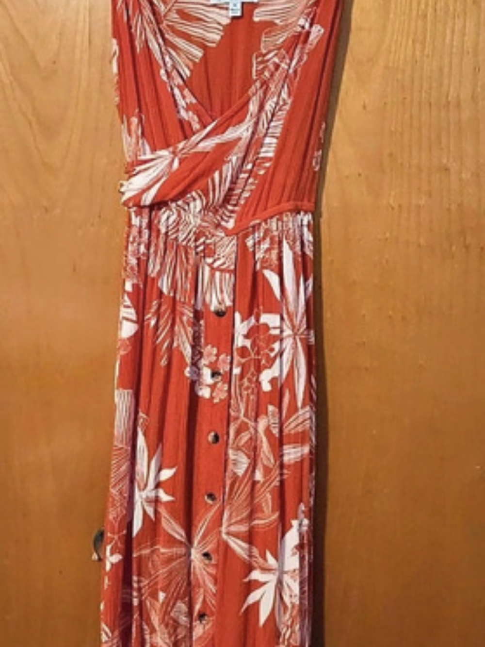 Patrons of Peace Floral Maxi Dress in Orange & White Size Medium
